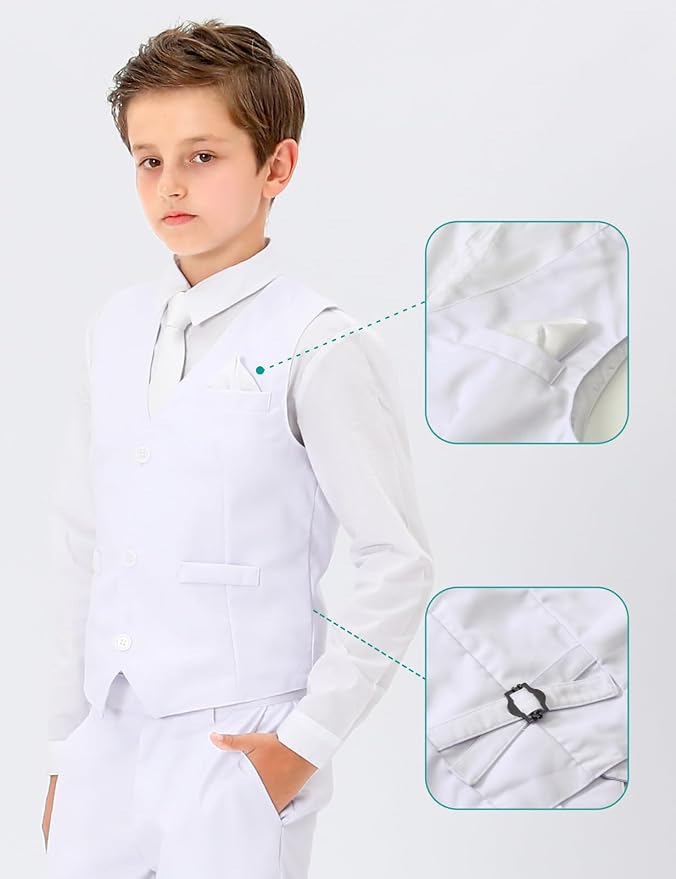 A&J DESIGN Boys 7-Piece Formal Suit Ring Bearer Outfit - Image 4