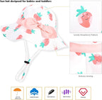Baby Girl Sun Hat with UPF 50+ Outdoor Adjustable Beach Hat with Wide Brim - Image 2