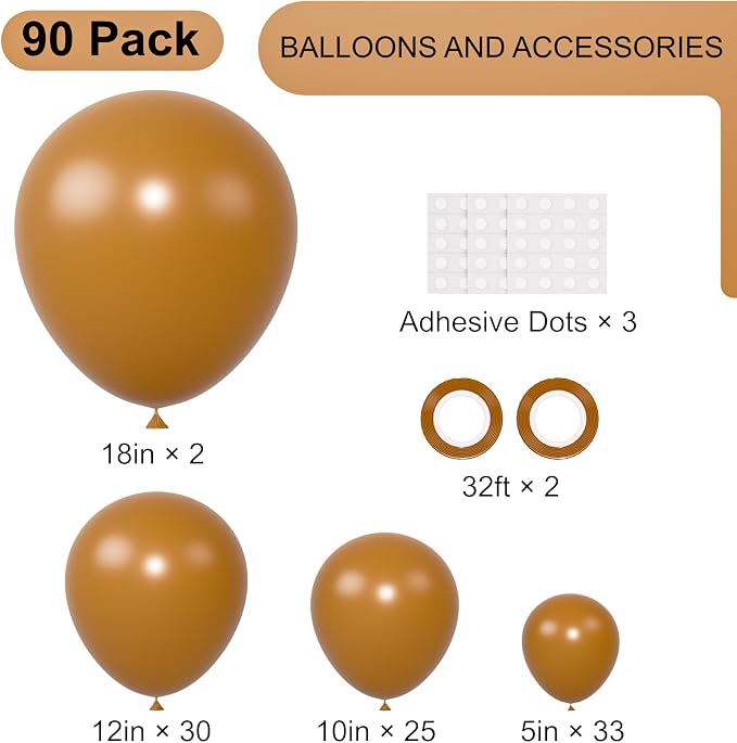 90pack Khaki Balloons Different Size 18/12/10/5 Inch Khaki Balloon Garland Arch - Image 2