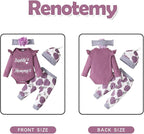 Renotemy Newborn Baby Girl Clothes Outfits Infant Romper Ruffle Floral Pants - Image 4