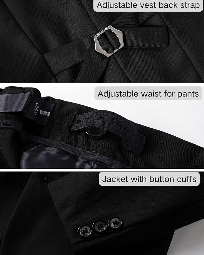 Boys' Formal Suit Set Adjustable Waist Suits - Image 3