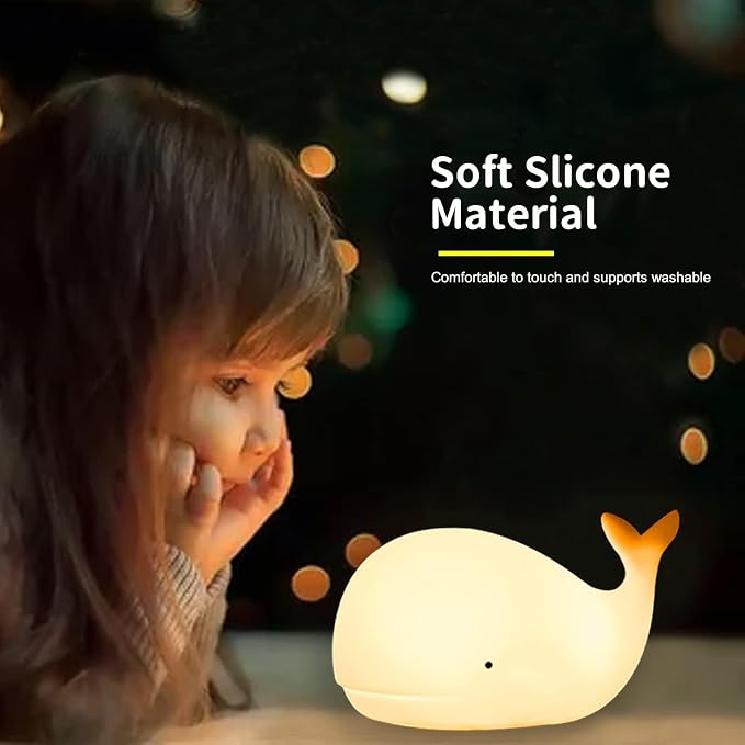 LOVERUIS Whale Night Light Silicone 7 Colors Dimmable 3 Hours Timer Whales Baby - Image 4