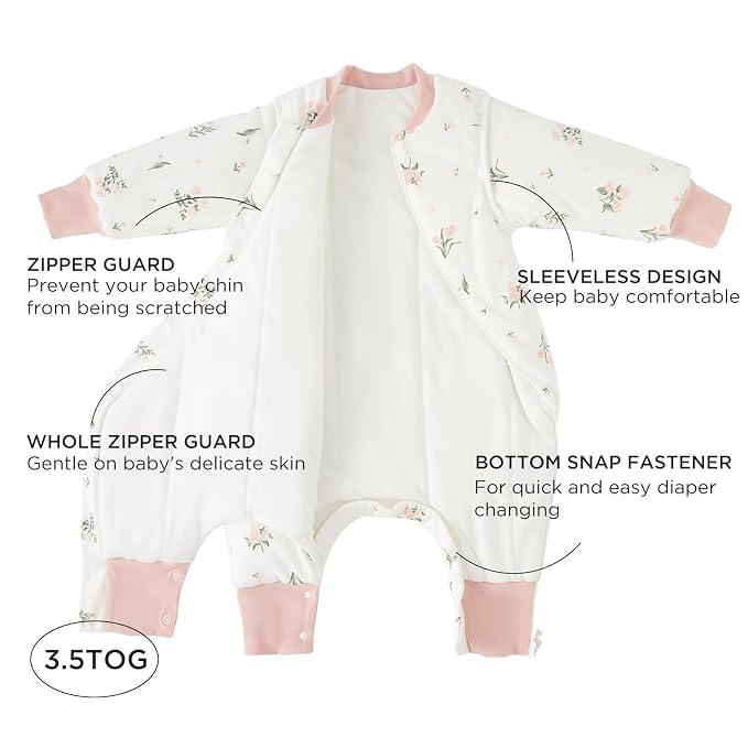 Duomiaomiao 3.5 TOG Toddler Sleep Sack 6-12 Months 100% Cotton Winter Side Open - Image 2