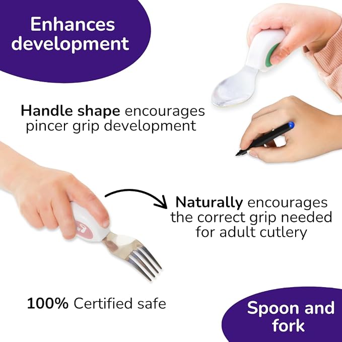 doddl Toddler Utensils, Ergonomic Fork and Spoon Set - Image 4