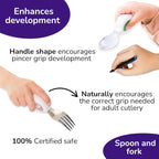 doddl Toddler Utensils, Ergonomic Fork and Spoon Set - Image 4