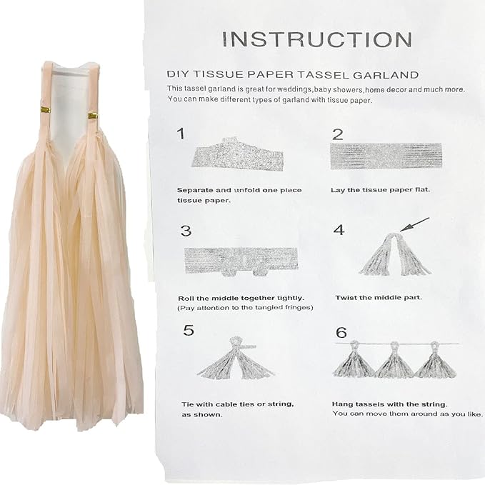 Tissue Paper Tassels Garland Banner - Image 2
