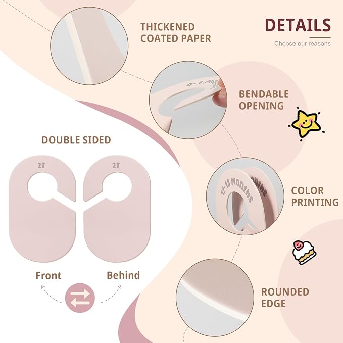 Baby Closet Dividers, Double Sided Nursery Clothes Size Separators - Image 4