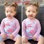 Aalizzwell Baby Girls Long Sleeve One Piece Bathing Suit - Image 3