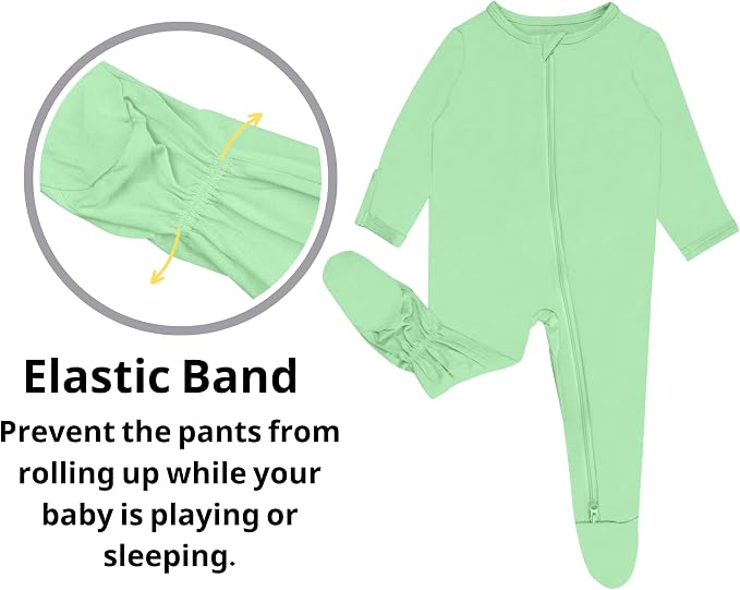 Baby Boy Footed Pajamas with Mittens, Rayon Made from Bamboo Sleepers, 2 Way - Image 4