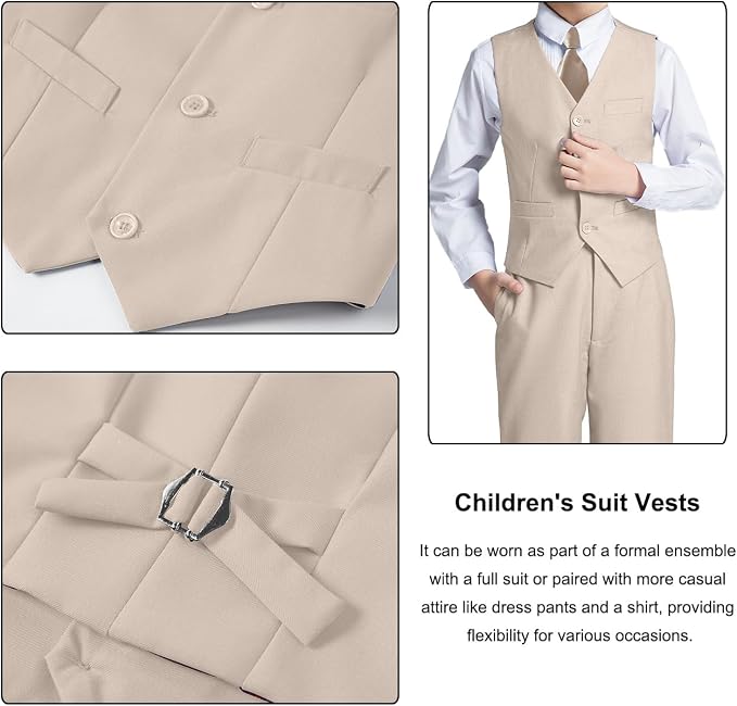 Boys Suit for Kids Teens Formal 5 Piece Tuxedo Suit Set - Image 4