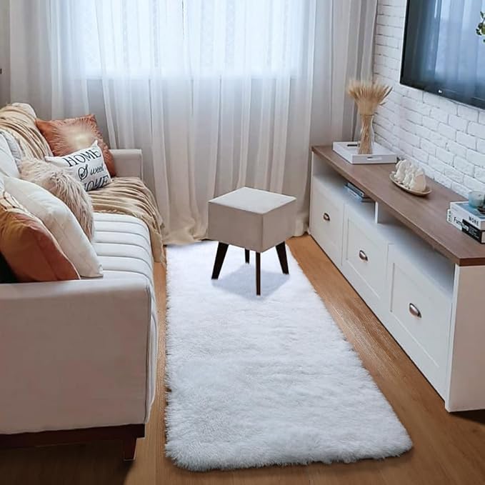 ONASAR White Runner Rugs for Bedroom Living Room, Washable Luxury Bedside - Image 4