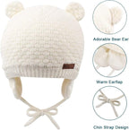 XIAOHAWANG Baby Hat Cute Bear Toddler Earflap Beanie Warm - Image 4