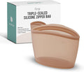 Premium Platinum Silicone Reusable Food Storage Bag 3.6 Cup, Airtight Zip Lock by FIRGI-FirstGift