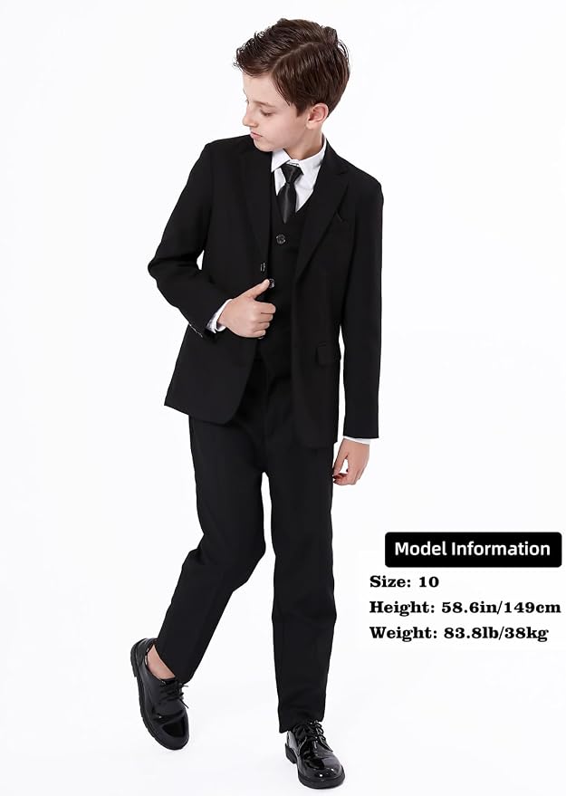 A&J DESIGN Boys 7-Piece Formal Suit Ring Bearer Outfit - Image 2
