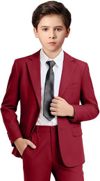 Boys Formal Suit Set 4 Pieces Kids Tuxedo Ring Bearer Outfit by Boihedy
