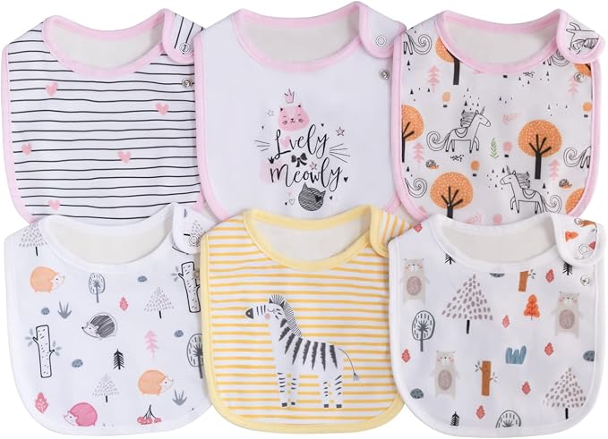 Maiwa 6 Pack Waterproof Cotton Baby Bibs by maiwa