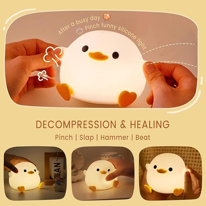 Duck Lamp, Cute Pea Duck Night Light, 2 Levels Dimmable Ducky Night Lamp - Image 5