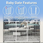 WAOWAO Extra Tall 40.55" Baby Gate 73.62-80.70" Wide Pressure Mounted Walk - Image 3