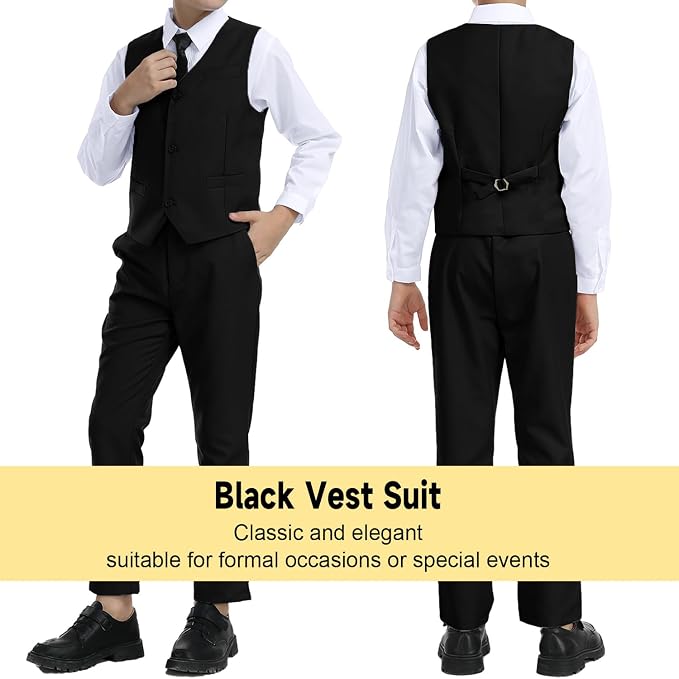 Boys’ Formal Suit 5 Piece Set, Toddler Tuxedos - Image 5