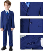 Boys Suit for Kids Teens Formal 5 Piece Tuxedo Suit Set - Image 3