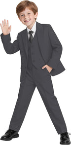 Boys Suit 4 Pcs Slim Fit Set Casual Suits Wedding Outfit Prom Jacket Vest Pant - Image 2