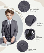 Visaccy Boys Suits Slim Fit Dress Clothes Ring Bearer Outfit - Image 2