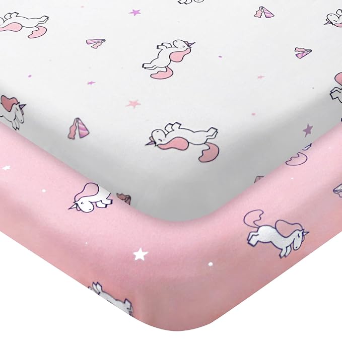 Pack and Play Sheets, Pack n Play Sheets | Mini Crib Sheets 2-Pack, Ultra Soft by SpringspiritBedding