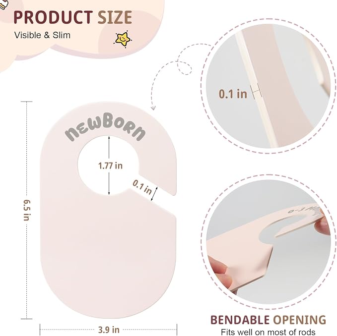 Baby Closet Dividers, Double Sided Nursery Clothes Size Separators - Image 5