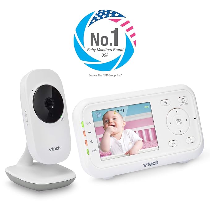 VTech Video Baby Monitor with 1000ft Long Range, Auto Night Vision, 2.8” Screen - Image 10