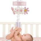 Lambs & Ivy Daisy Dreams Pink/White Musical Baby Crib Mobile Soother Toy - Image 4