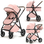 2 in 1 Baby Stroller, High Landscape Infant Stroller Pram Foldable Pushchair by wisesonle