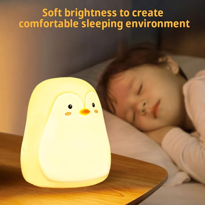 Tremdwoto Night Light for Kids, Penguin Silicone Nightlight Lamp, 7 Color - Image 7