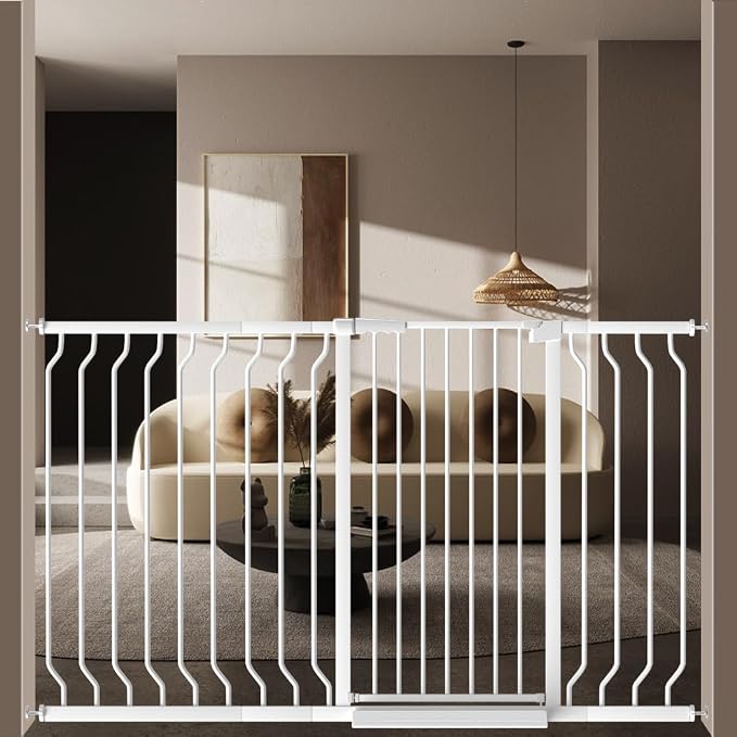 WAOWAO Extra Tall 40.55" Baby Gate 29.92-63.38" Wide Pressure Mounted Walk by WAOWAOBABYSAFETYPRODUCTS