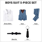 Boys' Suits Formal Slim Fit Tuxedo Boys Vest and Pants Set - Image 5