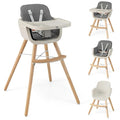 BABY JOY Baby High Chair, 3-in-1 Convertible Wooden Highchair by BABYJOY