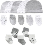 Newborn Baby Boy Girl Caps Mittens Socks Set Cotton Baby Essentials Accessories by MAMIMAKA
