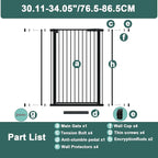 40.55" Tall 1.37" Ultra Narrow Spacing Dogs Pets Baby Gate - Image 6