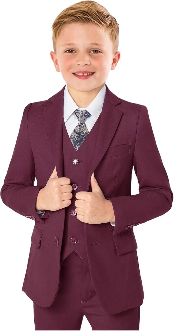 Boys’ Formal Suit 5 Piece Set, Toddler Tuxedos by KEYWANTS