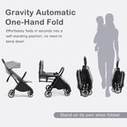 INFANS Ultra-Compact Fold Airplane Ready Travel Stroller, One-Hand Gravity Fold - Image 3