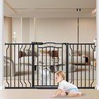 53.1-62.5 Inch Extra Wide Baby Gate, Pressure Mounted Dog Gate Indoor, Walk - Image 9