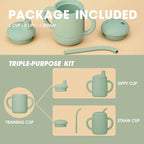 Cuddle Campus Sippy Cups 7OZ, Baby Cups, Shatterproof Silicone Straw Cup - Image 2