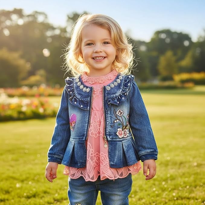 Peacolate 6M-4Years Spring Fall Baby Girls Clothing Set 3pcs Long Sleeve Dress - Image 7