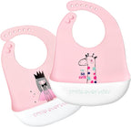 Silicone Bibs for Babies and Toddlers 2 Sets Feeding Bibs for Boy and Girl by Eimmabey