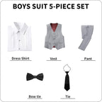 Boys' Suits Formal Slim Fit Tuxedo Boys Vest and Pants Set - Image 5