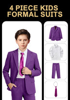 Boys Formal Suit Set 4 Pieces Kids Tuxedo Ring Bearer Outfit - Image 2