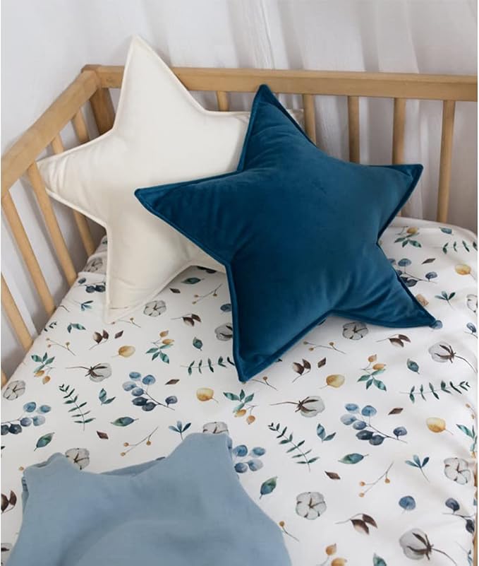 JIKAL Star Moon Shaped Pillow Soft Velvet Nursery Stuffed Throw Pillows by Unknown