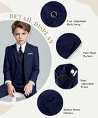 Visaccy Boys Suits Slim Fit Dress Clothes Ring Bearer Outfit - Image 2