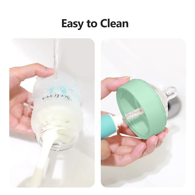 Yooforea Silicone Coated Glass Baby Bottle, 2M+ Medium Flow Nipple I Anti-Colic - Image 8