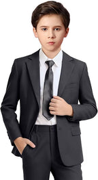 Boys Formal Suit Set 4 Pieces Kids Tuxedo Ring Bearer Outfit by Boihedy