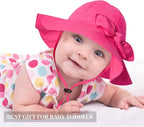 Baby Girl Sun Hat with UPF 50+ Outdoor Adjustable Beach Hat with Wide Brim - Image 3